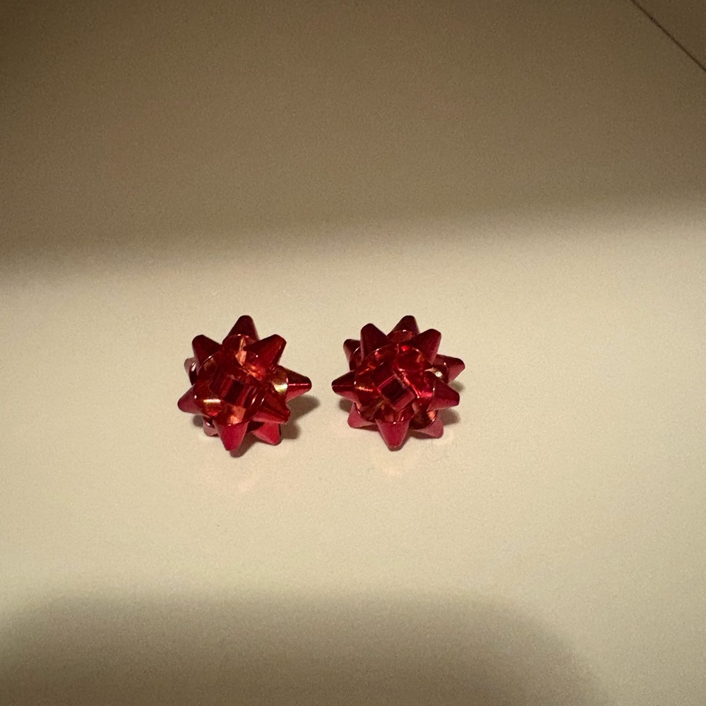 Red Bow Shaped Earrings